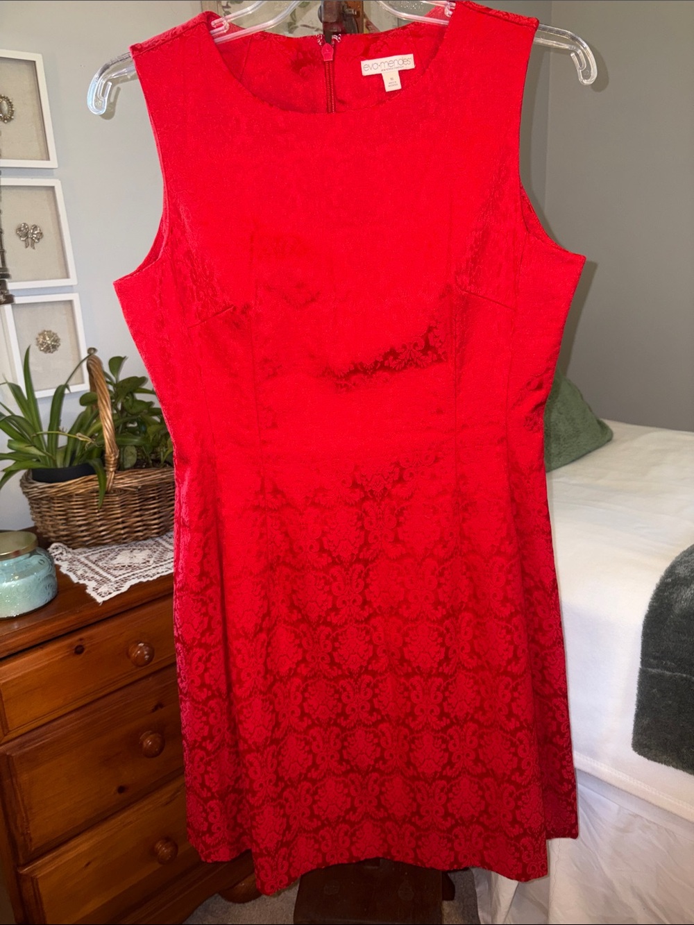 Eva Mendes Red Sleeveless A-Line Dress